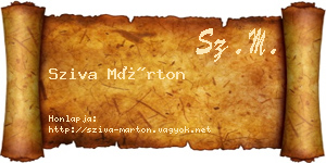 Sziva Márton névjegykártya