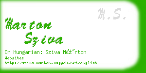 marton sziva business card